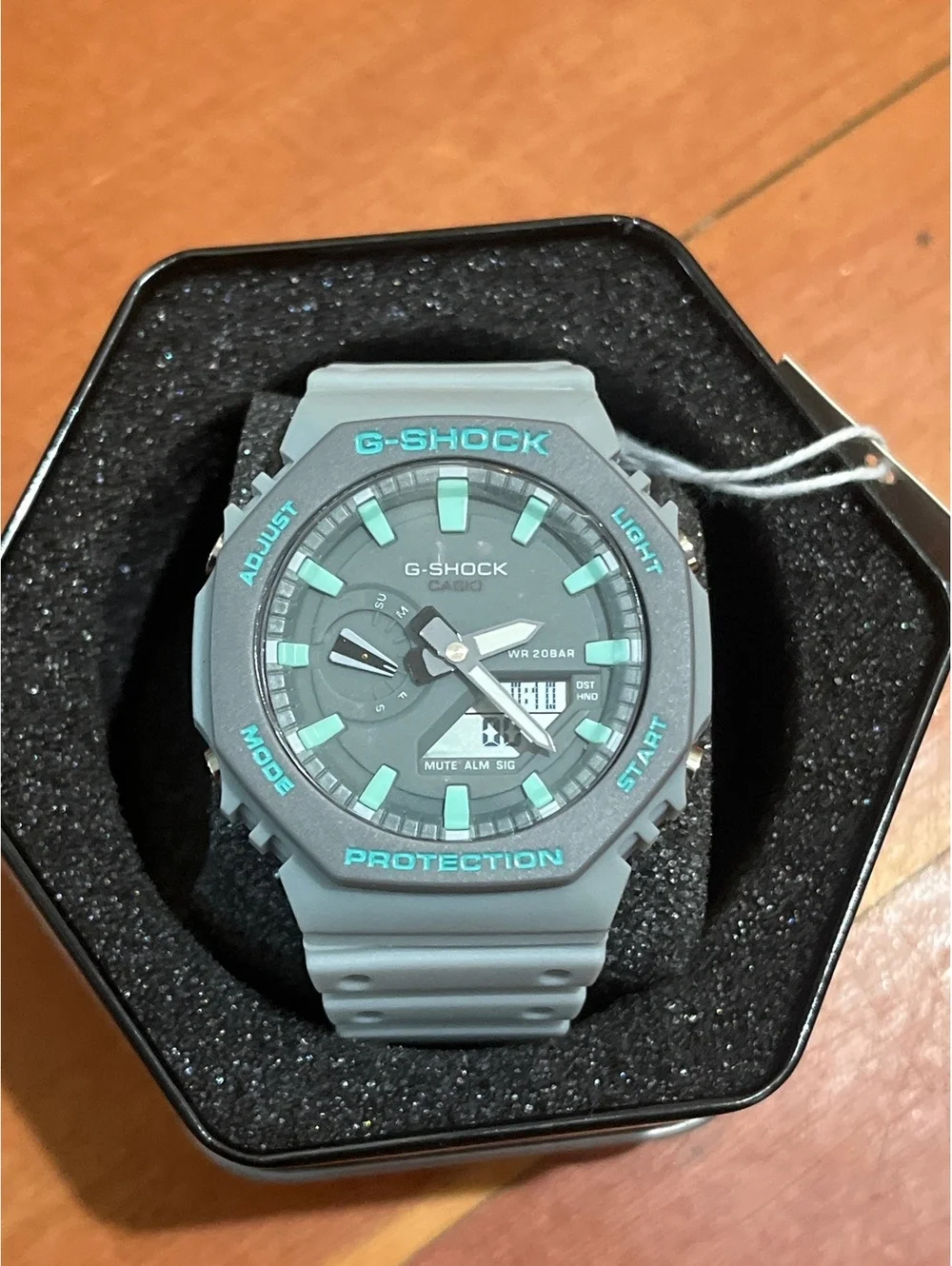 G-Shock Analog-Digital Watch with Blue Accents, Water-Resist